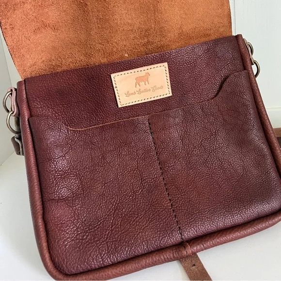 Lamb Leather Goods NEW Messenger Bison Leather Bag